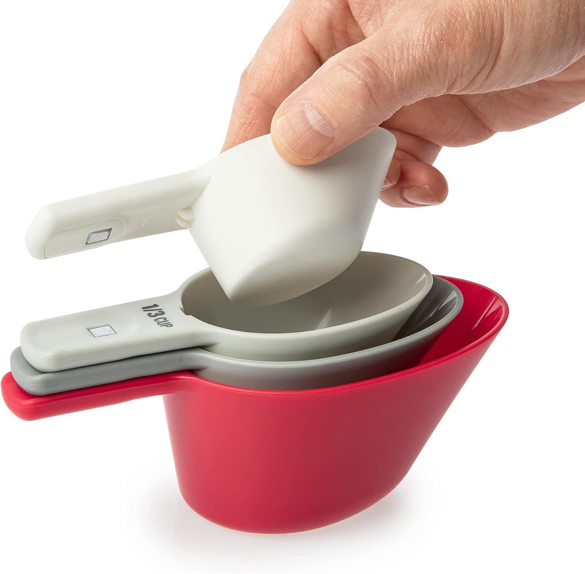Prepworks Dual-Ended, Magnetic Measuring Spoon Set, White, 5 Piece