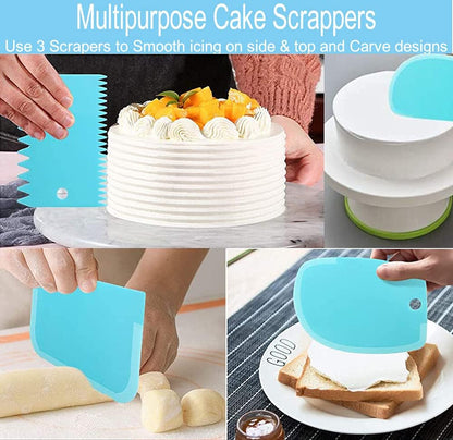 15 Pcs Cake Decorating Baking Syringe Tool Kit, Cupcake Filling Injector with Icing Nozzles Cream Scrapers Nozzle Brush Flower Nail Lifter Scissors Pastry Frosting Gun Piping Kit for Cookies