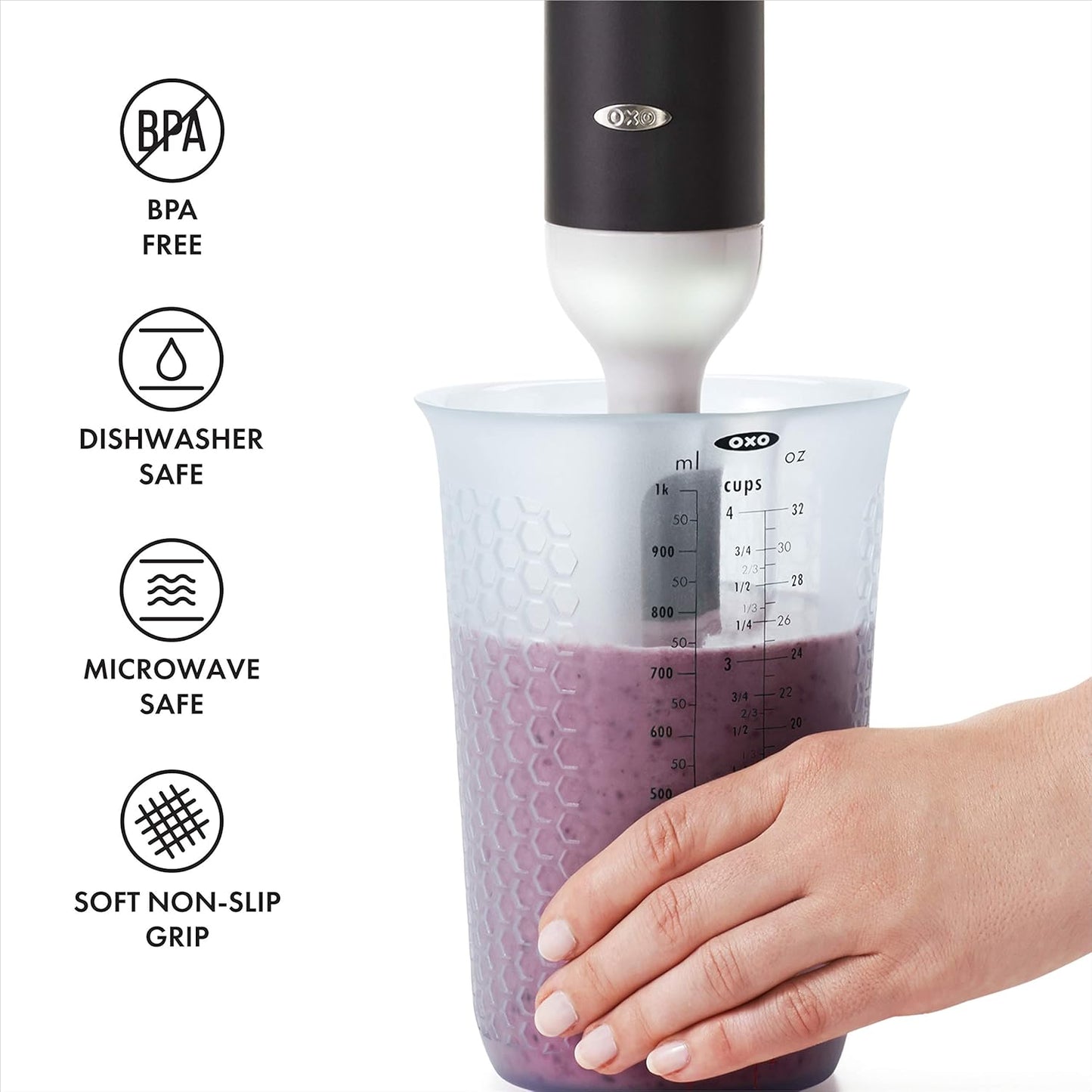 Good Grips 2-Cup Squeeze & Pour Silicone Measuring Cup with Stay-Cool Pattern