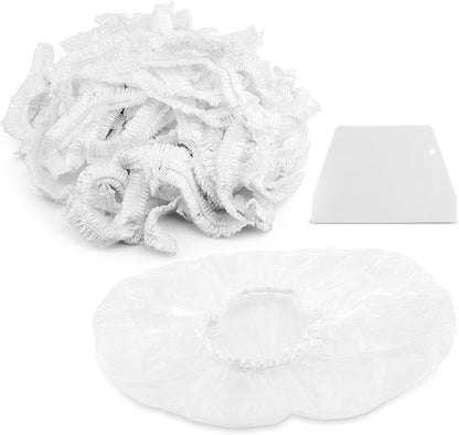 100PCS Bowls Covers and 1pc Dough Scraper for Bread Proofing Fruit Vegetable Meat Bowl(Transparent)