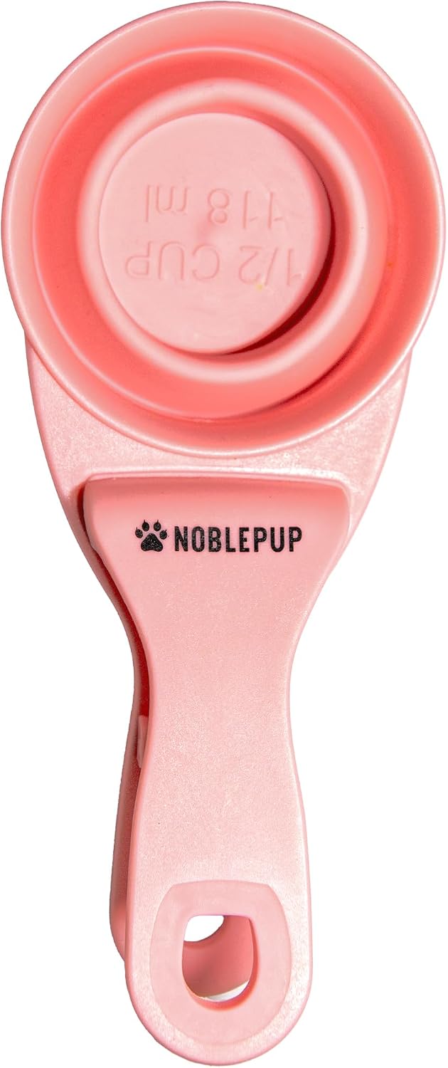 MeasureMate Pet Food Scoops with Bag Clip for Dog and Cat - 3-in-1 Multi-Function Collapsible Food Measuring Cup - 1 Cup Capacity, 8oz, Blue - Dishwasher Safe