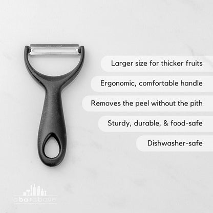 Citrus Peeler, Stainless Steel Fruit Peeler, Silver Finish | Comfortable Grip Peeling Tool, For Oranges, Lemons, Limes, Cocktail Twist Garnish, Kitchen Essential, Bar Tool, Bar Favorite