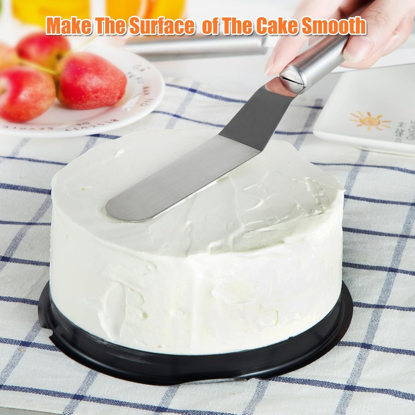 2 PCS Offset Spatula，Premium Stainless Steel Cake Decorating Tools - One Set Include 6, 8 inch, Icing Spatula for Home Cooking