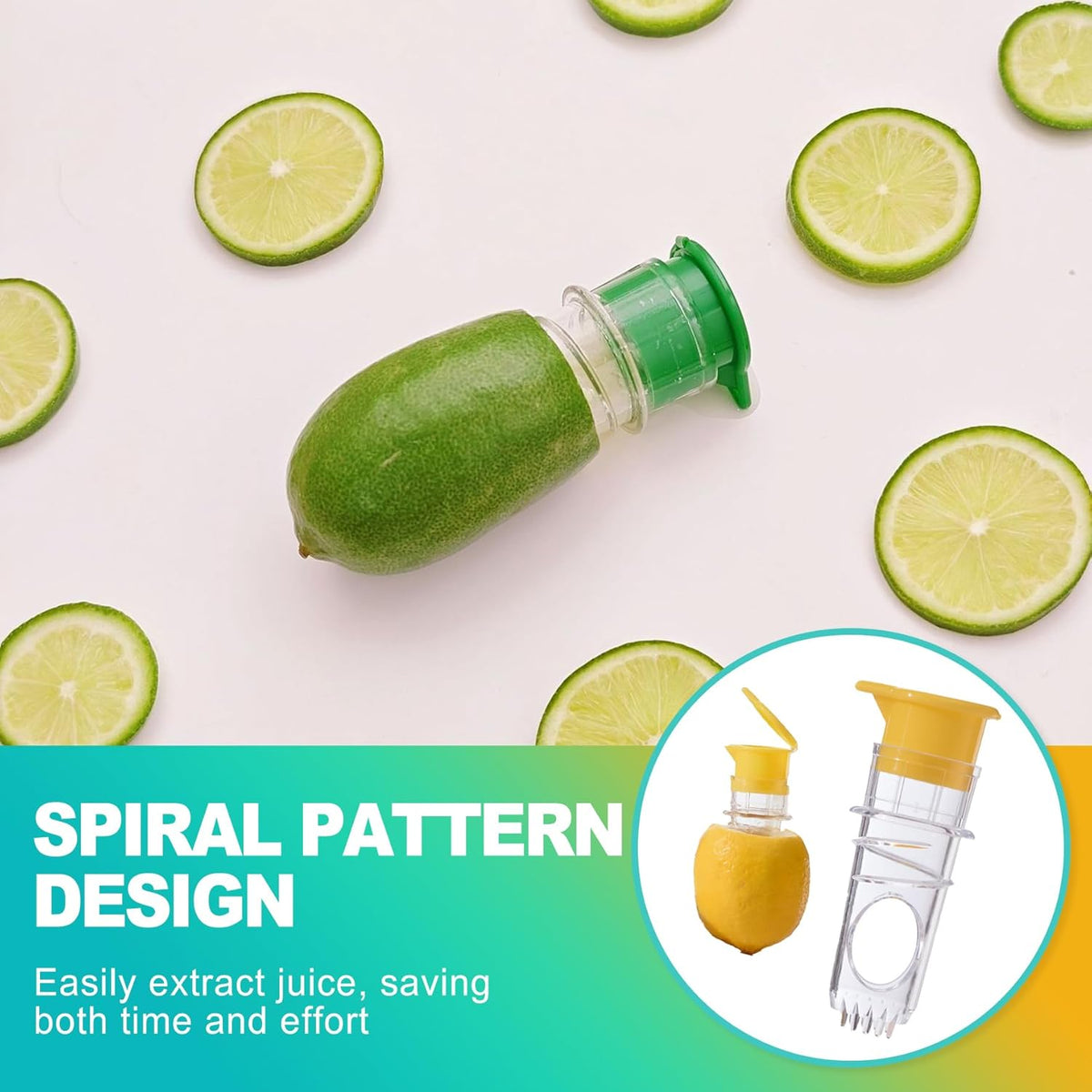 2 Pack Portable Lemon Squeezer & Citrus Press - Manual Handheld Juicer with Screw Top Lid for Limes, Oranges, and Cocktails