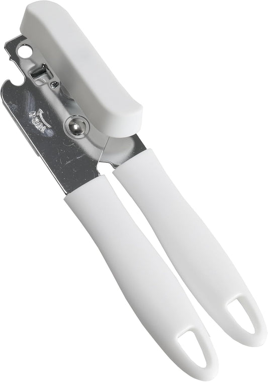 Select Stainless Steel Can Opener with Plastic Handle, 7.5 inches in Length, White