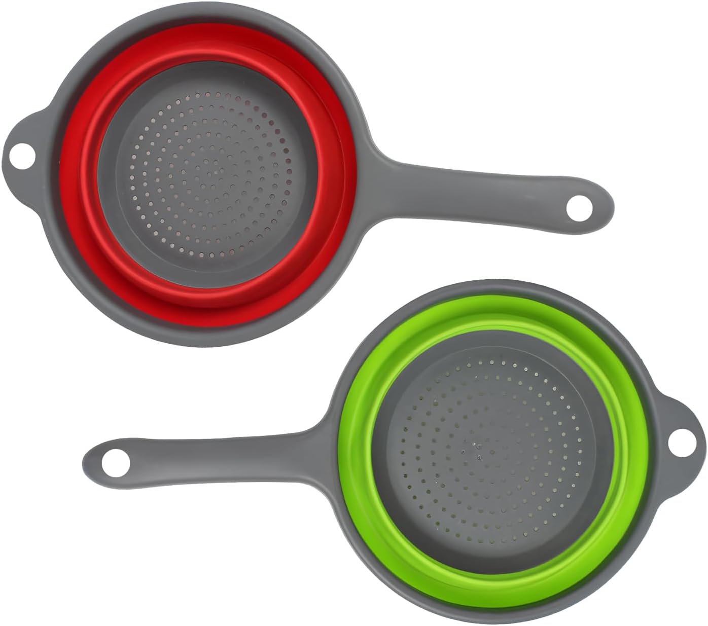 Foldable Silicone Colander – Space-Saving Collapsible Strainer with Handles, Quick Drain for Pasta, Vegetables & Fruit, Kitchen Gadgets for Small Kitchens & RVs (Blue)