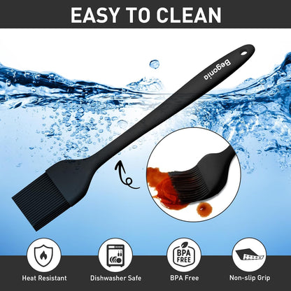 Silicone Basting Pastry Brush,2pcs 10+8 inch BBQ Sauce Brush,Red