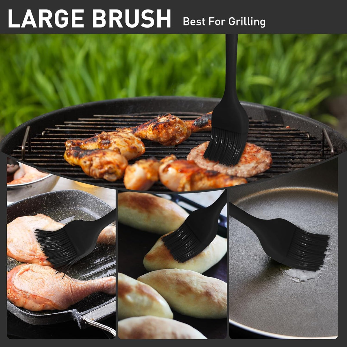 Silicone Basting Pastry Brush,2pcs 10+8 inch BBQ Sauce Brush,Red