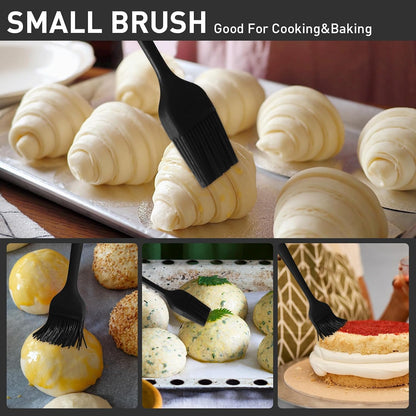 Silicone Basting Pastry Brush,2pcs 10+8 inch BBQ Sauce Brush,Red