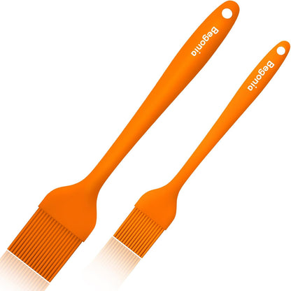 Silicone Basting Pastry Brush,2pcs 10+8 inch BBQ Sauce Brush,Red