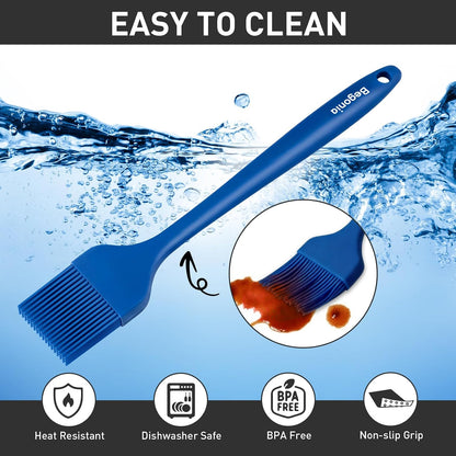 Silicone Basting Pastry Brush,2pcs 10+8 inch BBQ Sauce Brush,Red