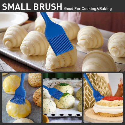 Silicone Basting Pastry Brush,2pcs 10+8 inch BBQ Sauce Brush,Red