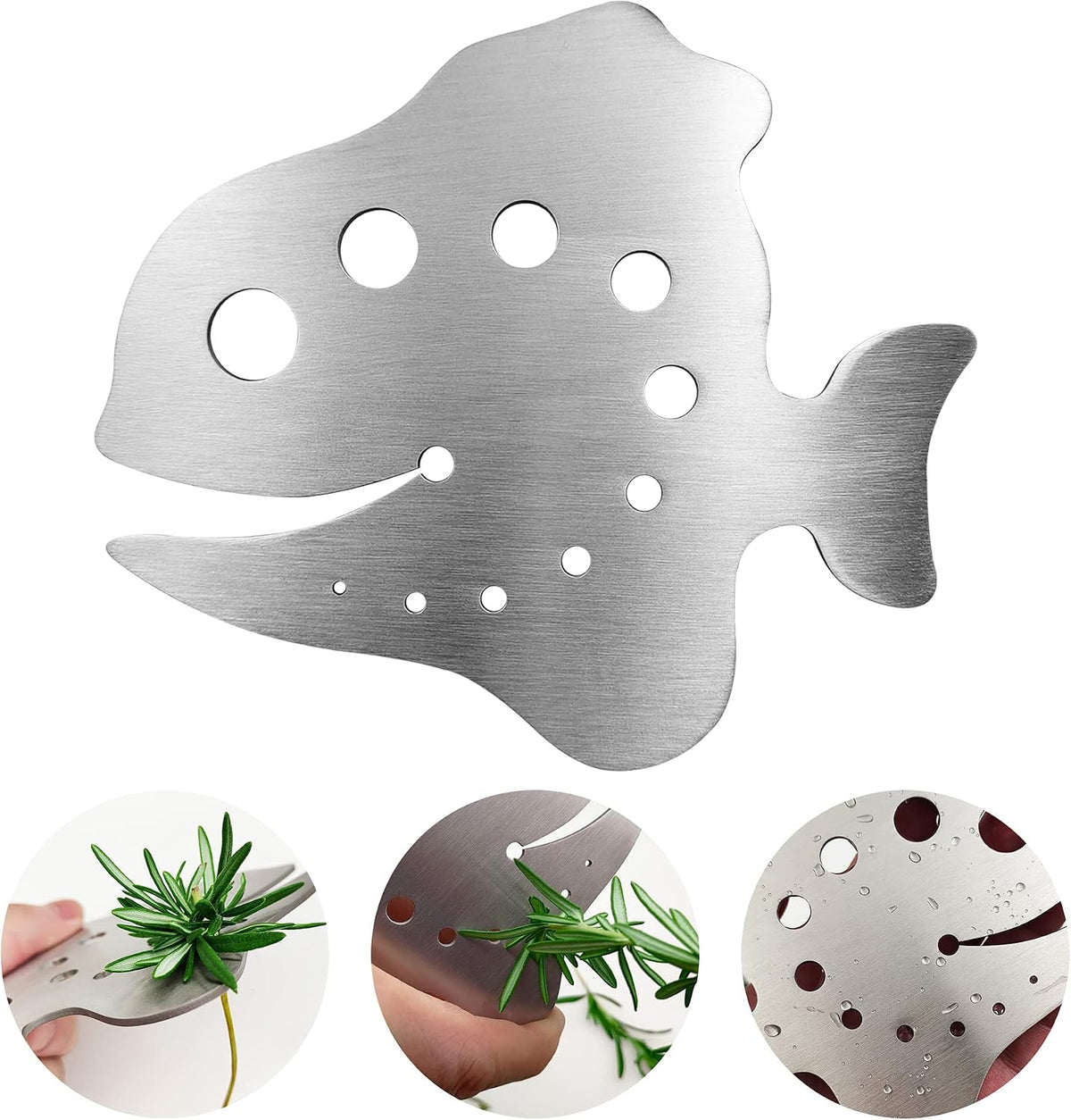 Stainless Steel 11-Hole Leaf Stripper Tool for Kale, Collards, Greens, and Herbs, 1 PC