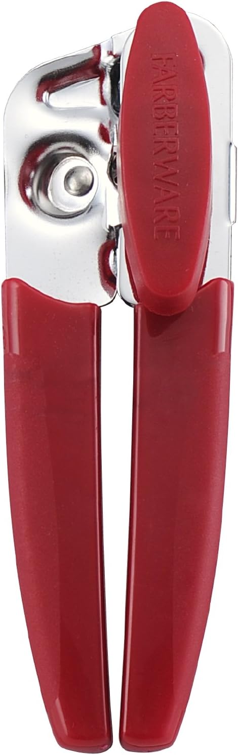 Classic Manual Can Opener with Bottle Opener, Stainless Steel Cutting Wheel and Comfortable Grip Handles, Black