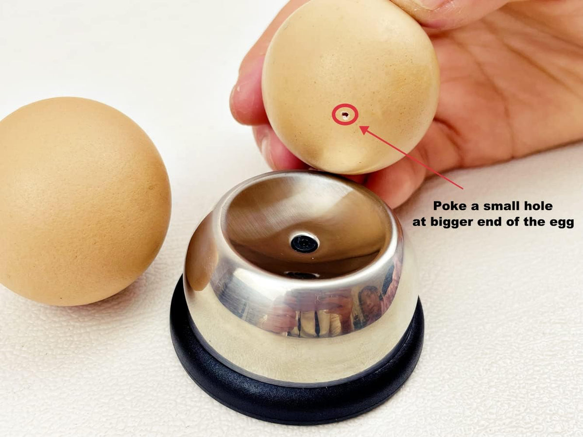 Magnet Egg Piercer for Raw Eggs, with Magnetic Base and Safety Lock, Hard Boiled Egg Peeler, Egg Pricker to Get a Good Hard Boiled Egg
