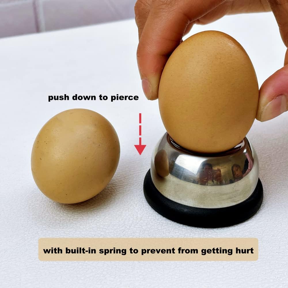 Magnet Egg Piercer for Raw Eggs, with Magnetic Base and Safety Lock, Hard Boiled Egg Peeler, Egg Pricker to Get a Good Hard Boiled Egg