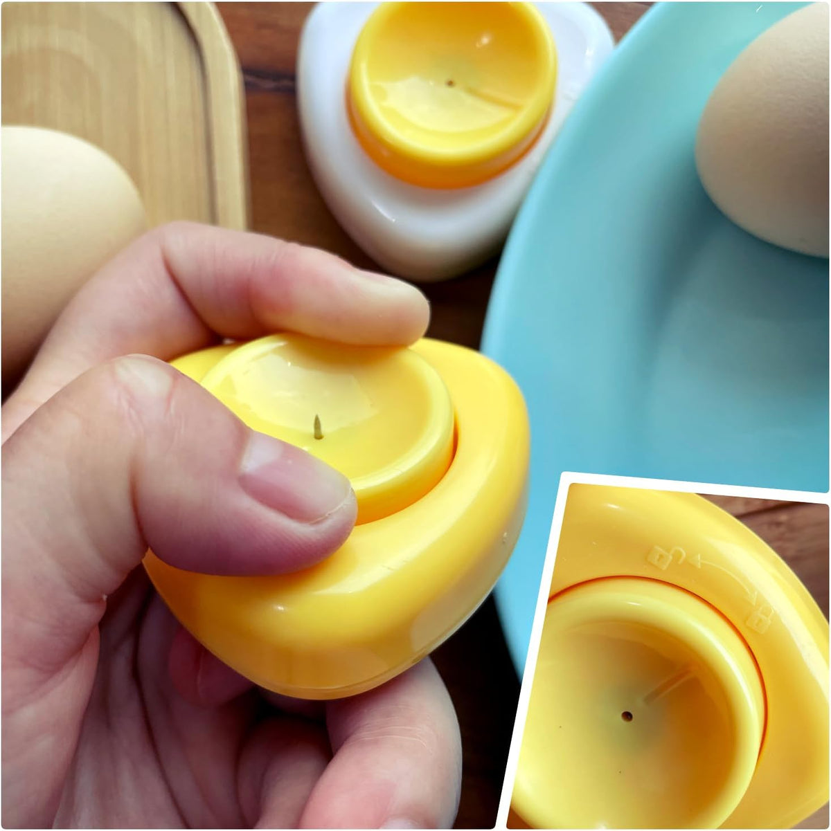 Magnet Egg Piercer for Raw Eggs, with Magnetic Base and Safety Lock, Hard Boiled Egg Peeler, Egg Pricker to Get a Good Hard Boiled Egg