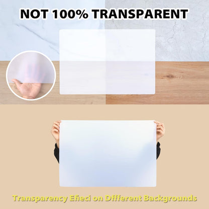 Thick Silicone Counter Mat Large 23.4"by15.6", Heat Resistant Mat for Kitchen Table/Countertop Protector/Non Stick Pastry Baking Placemats, Silicone Pad for Crafts Kids White Translucent