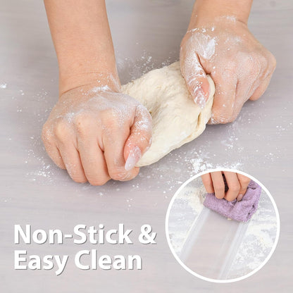 Thick Silicone Counter Mat Large 23.4"by15.6", Heat Resistant Mat for Kitchen Table/Countertop Protector/Non Stick Pastry Baking Placemats, Silicone Pad for Crafts Kids White Translucent