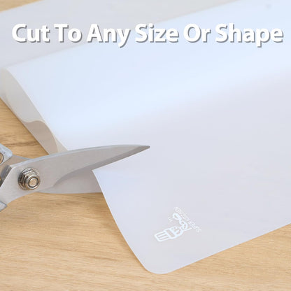 Thick Silicone Counter Mat Large 23.4"by15.6", Heat Resistant Mat for Kitchen Table/Countertop Protector/Non Stick Pastry Baking Placemats, Silicone Pad for Crafts Kids White Translucent