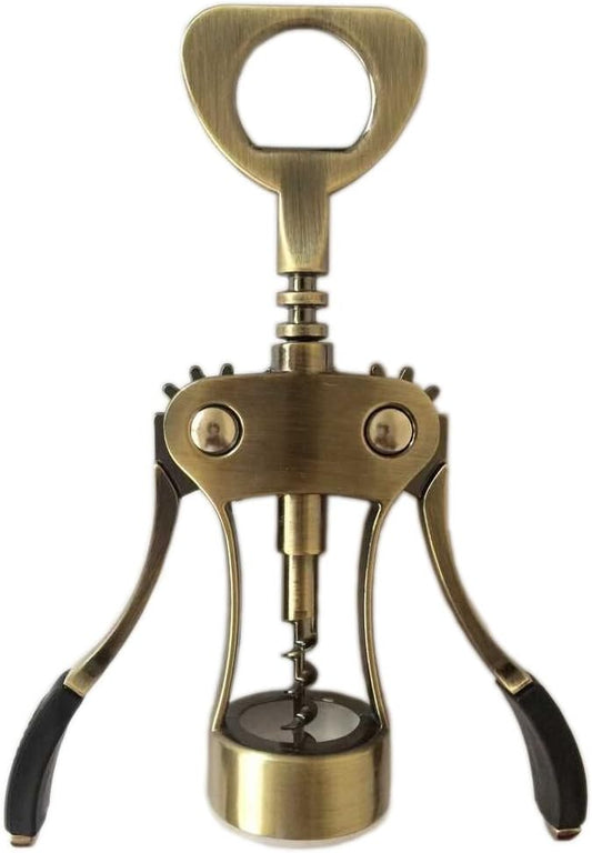 aibileec Wisdom Wing Corkscrew Wine and Bottle Opener for cork and cap antique bronze color