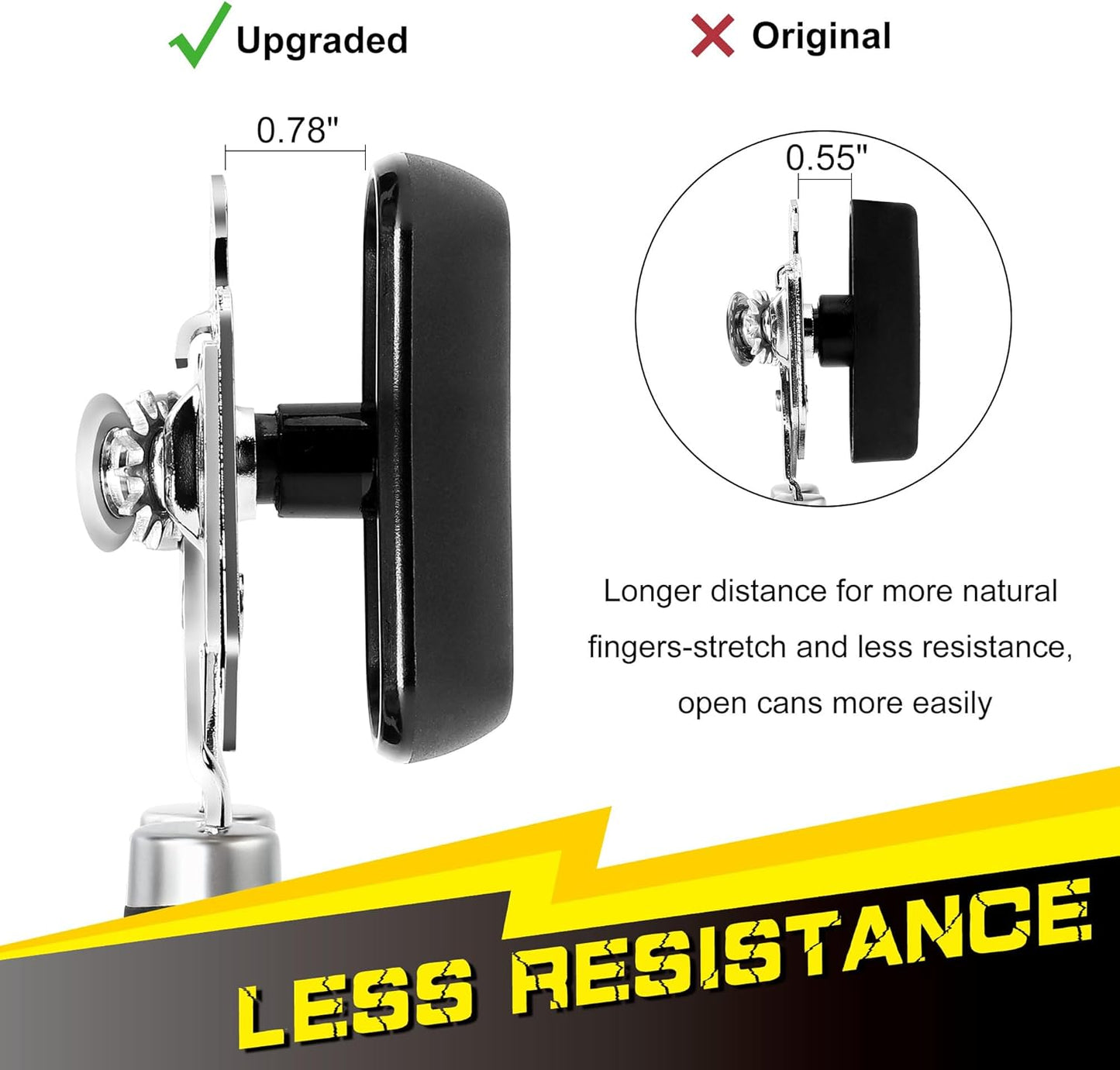 [Upgraded] Can Opener Manual with Magnet, Reinforced Gear and Blade, Smooth Edge Can Openers for Seniors with Arthritis, Comfortable Grip Handheld Can Cutter Bottle Opener with Magnet, Black