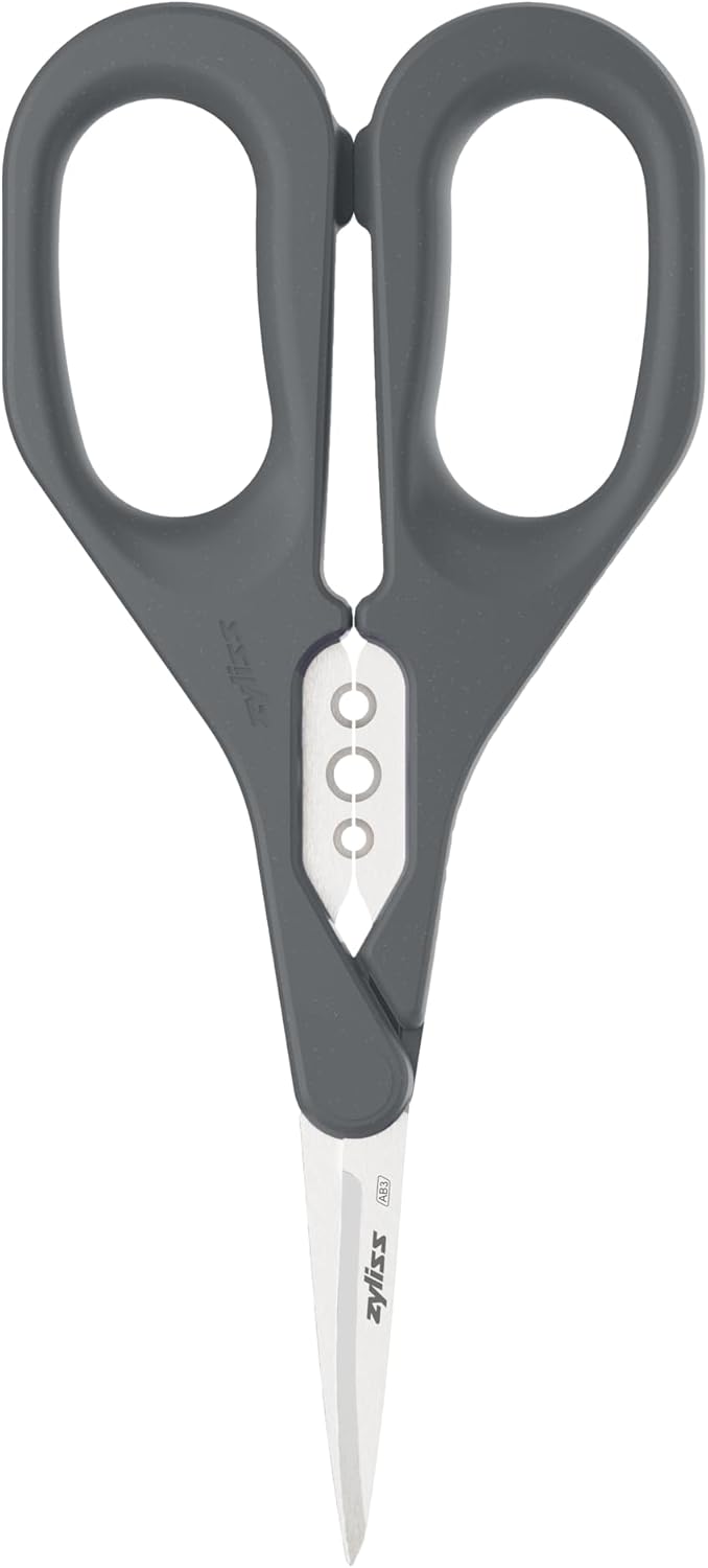 Herb Snippers with Integrated Stem Stripper – Precision Blade Kitchen Scissors for Fresh Herbs, Parsley, Cilantro & Chives – Ergonomic Wheat Straw Handle, Left/Right-Handed, Dishwasher Safe