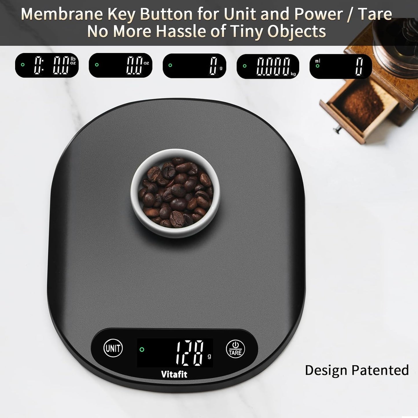 33lb/15kg Digital Food Scale in High Precision 0.1oz/1g, Our Own Kitchen Scale Professional Factory Since 2001, Home and Kitchen Essentials for Cooking and Baking, LED, 3*AAA Batteries, Black