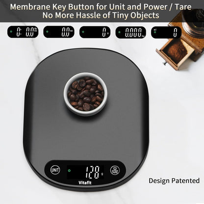 33lb/15kg Digital Food Scale in High Precision 0.1oz/1g, Our Own Kitchen Scale Professional Factory Since 2001, Home and Kitchen Essentials for Cooking and Baking, LED, 3*AAA Batteries, Black