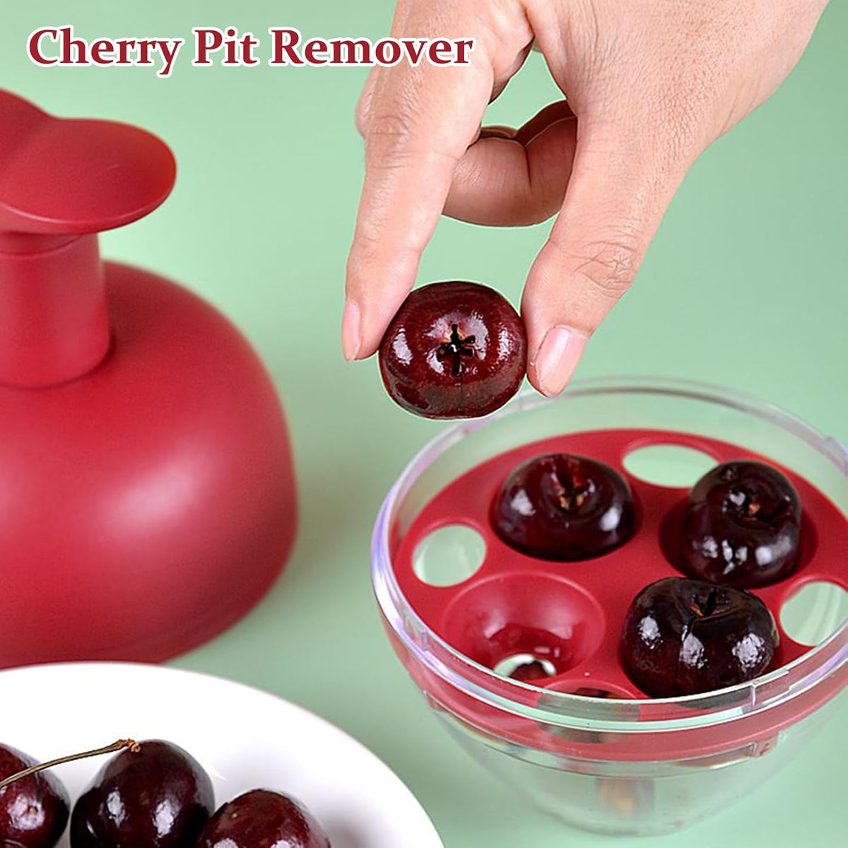Cherry Pitter, Efficient 4-Hole Design, 15.5x10cm, Plum Stoner Tool, Fruit Pitting Tool, Long-lasting Performance, For Fruit Plum Kitchen Jam Making Baking Camping Picnic Outdoor