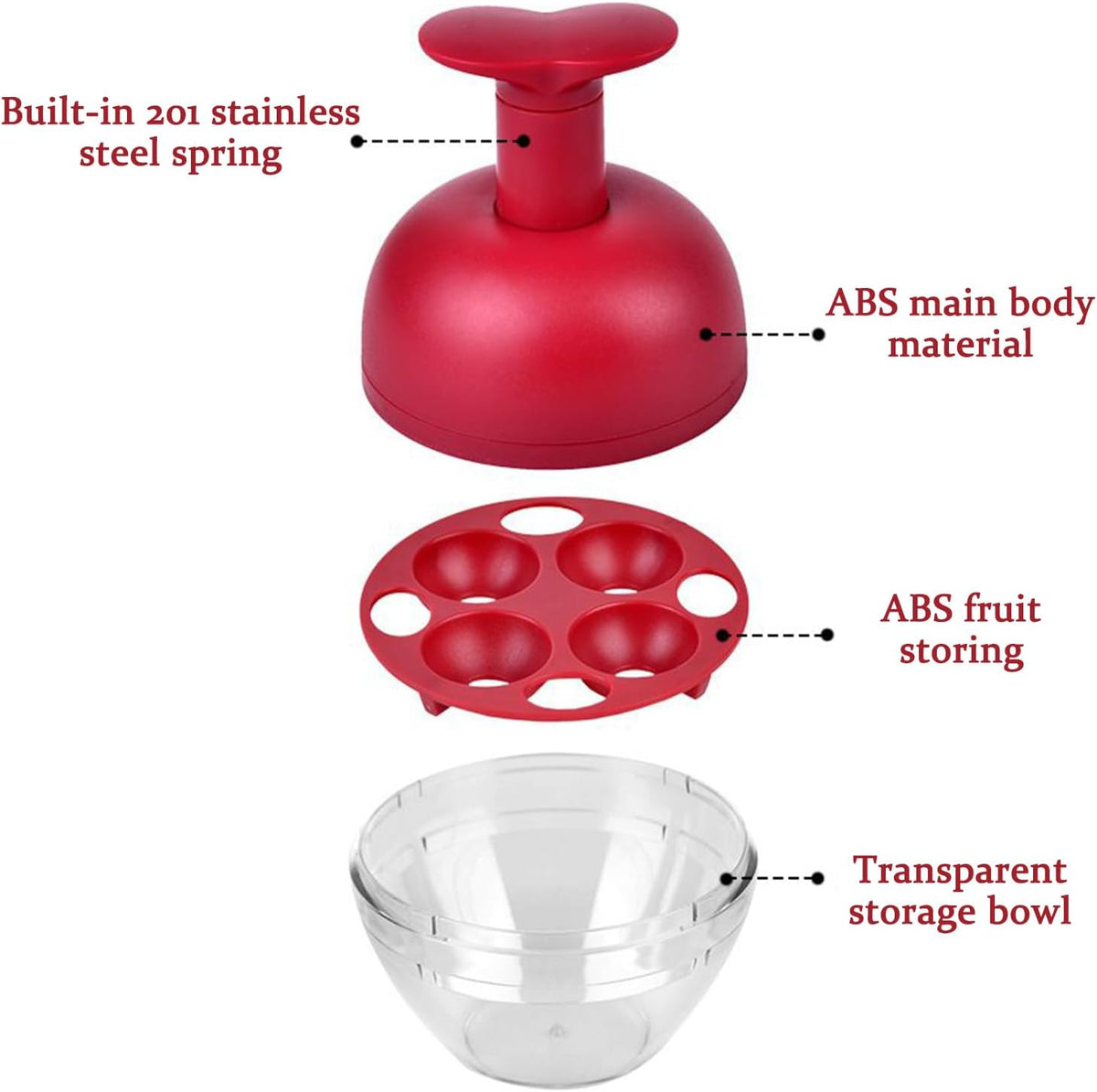 Cherry Pitter, Efficient 4-Hole Design, 15.5x10cm, Plum Stoner Tool, Fruit Pitting Tool, Long-lasting Performance, For Fruit Plum Kitchen Jam Making Baking Camping Picnic Outdoor