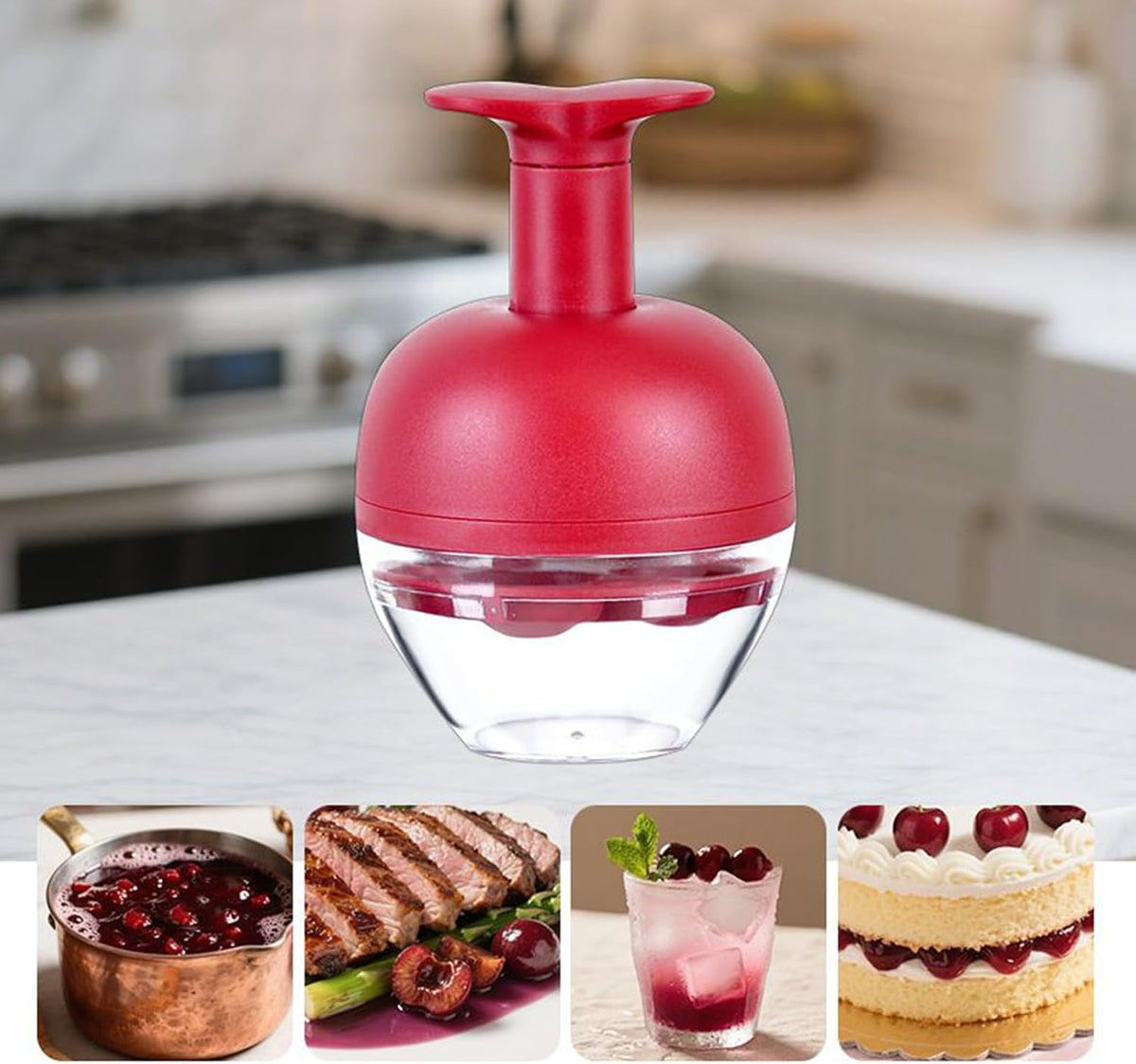 Cherry Pitter, Efficient 4-Hole Design, 15.5x10cm, Plum Stoner Tool, Fruit Pitting Tool, Long-lasting Performance, For Fruit Plum Kitchen Jam Making Baking Camping Picnic Outdoor