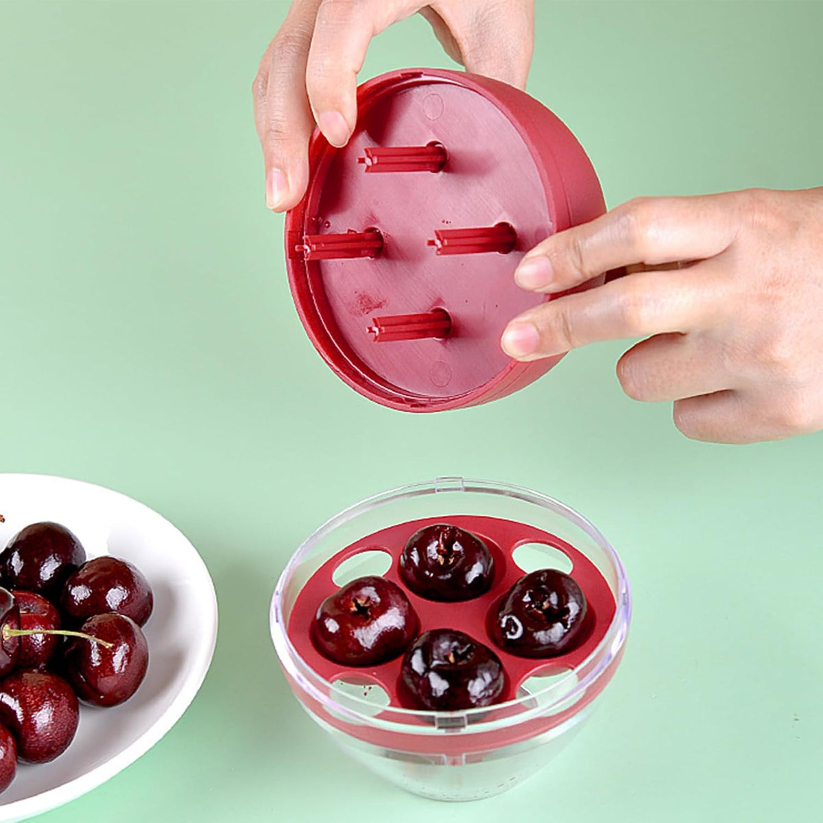 Cherry Pitter, Efficient 4-Hole Design, 15.5x10cm, Plum Stoner Tool, Fruit Pitting Tool, Long-lasting Performance, For Fruit Plum Kitchen Jam Making Baking Camping Picnic Outdoor