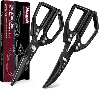 Huusk Kitchen Shears Set, Japanese Steel Kitchen Scissors for Food