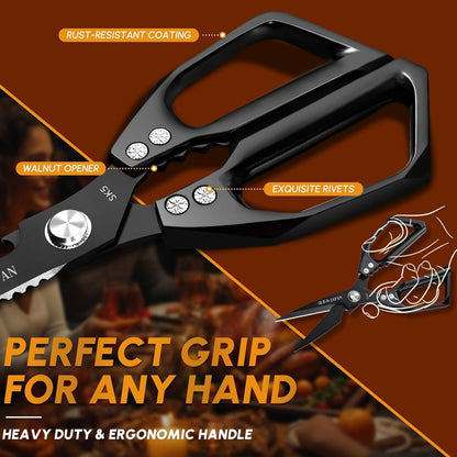 Huusk Kitchen Shears Set, Japanese Steel Kitchen Scissors for Food