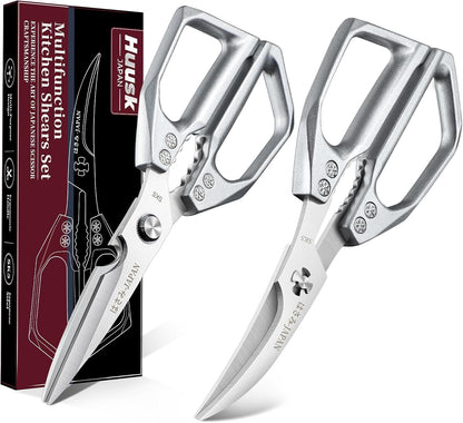Huusk Kitchen Shears Set, Japanese Steel Kitchen Scissors for Food