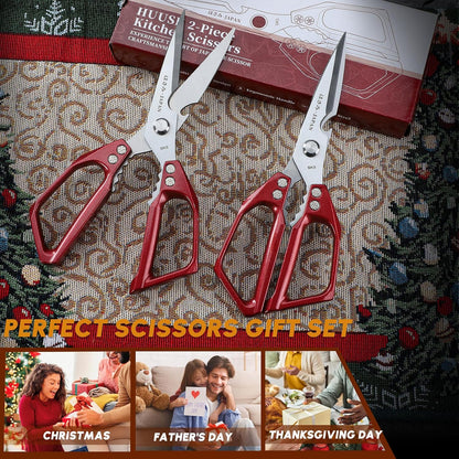 Huusk Kitchen Shears Set, Japanese Steel Kitchen Scissors for Food