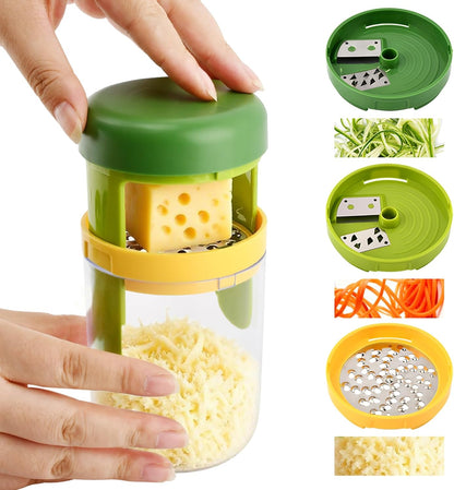 Veggie Spiralizer – w/ 3 Blades, Storage Cup, Dishwasher Safe for Noodles