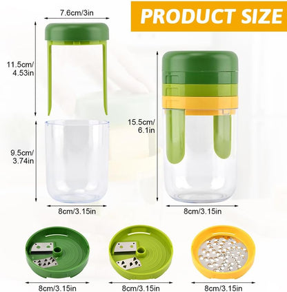 Veggie Spiralizer – w/ 3 Blades, Storage Cup, Dishwasher Safe for Noodles