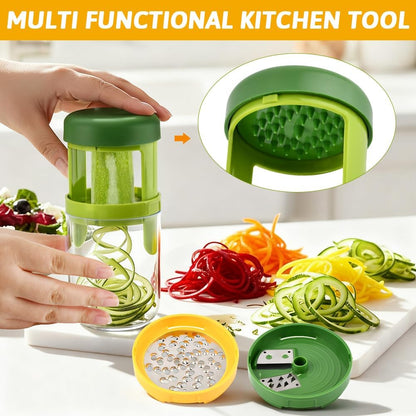 Veggie Spiralizer – w/ 3 Blades, Storage Cup, Dishwasher Safe for Noodles