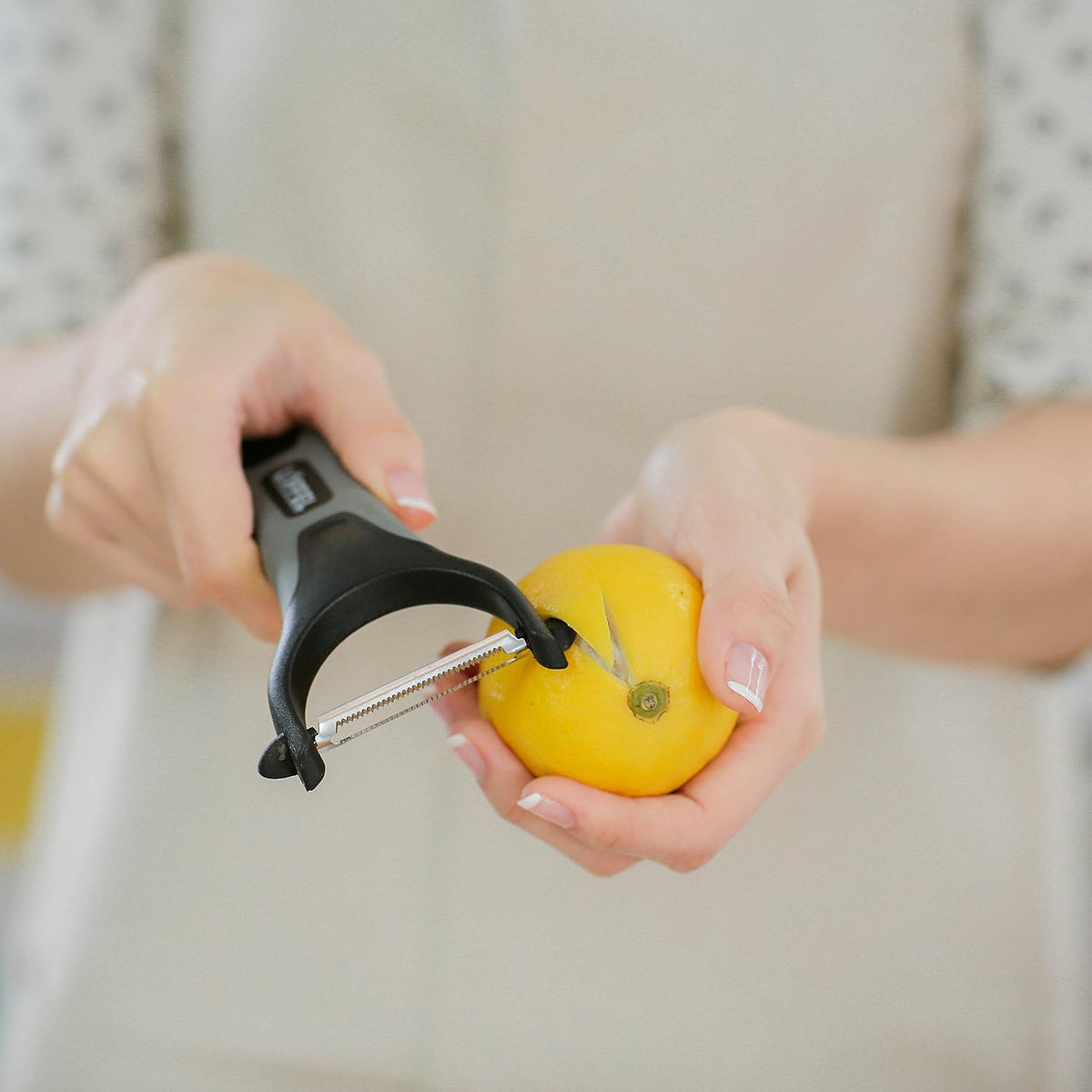 Peeler for Potato Vegetable Orange - Heavy Duty Double Sided Dual Purpose Non Slip Grip Apple Fruit Y Shaped with Ultra Sharp Stainless Steel Straight and Serrated Blades, Dishwasher Safe