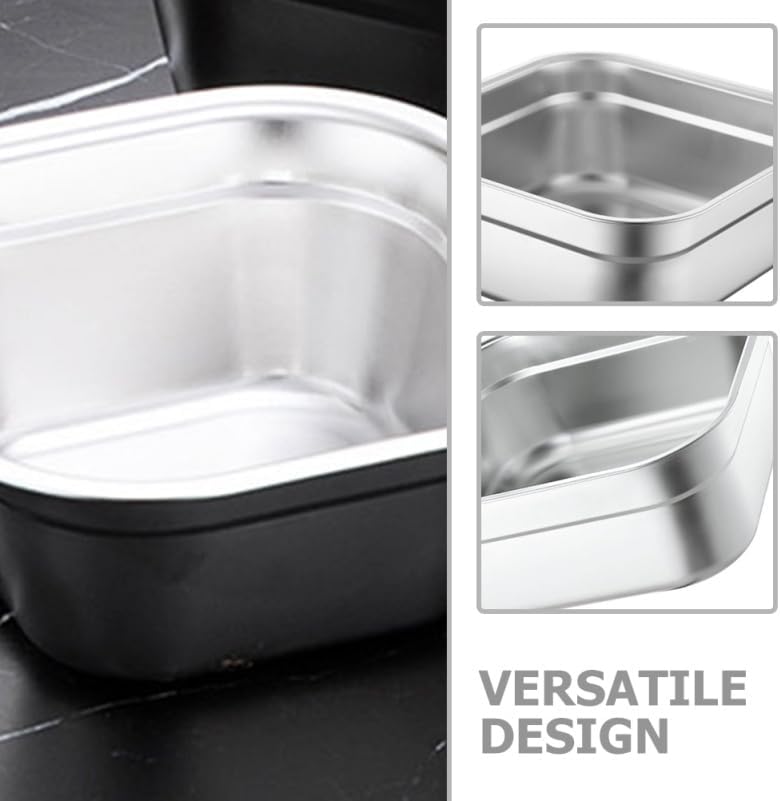 Stainless Steel Washing Basin Square Mixing Bowl for Fruit and Vegetable Washing Flat Bottom Dish Tub Stackable Metal Basin for Kitchen Rv Camping 10.62 X 10.62 X 4.52 in