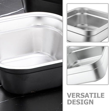 Stainless Steel Washing Basin Square Mixing Bowl for Fruit and Vegetable Washing Flat Bottom Dish Tub Stackable Metal Basin for Kitchen Rv Camping 10.62 X 10.62 X 4.52 in