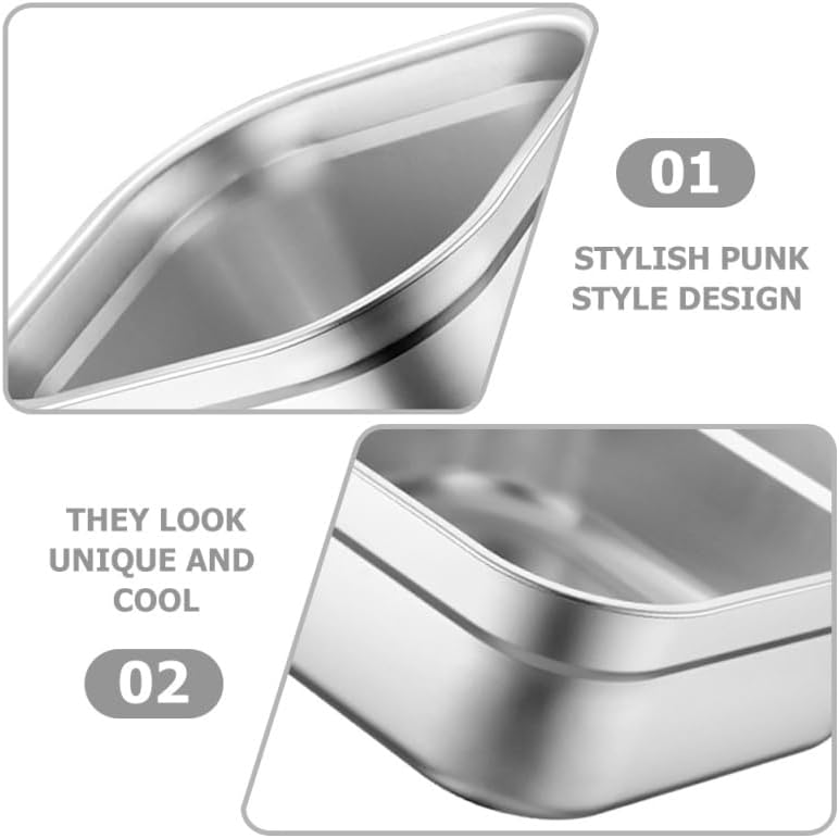 Stainless Steel Washing Basin Square Mixing Bowl for Fruit and Vegetable Washing Flat Bottom Dish Tub Stackable Metal Basin for Kitchen Rv Camping 10.62 X 10.62 X 4.52 in