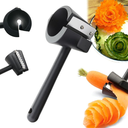 Vegetable Curler, Carrot Curler and Peeler, Spiral Shred Carving Slicer, Fruit Carving Tools,Kitchen Creative Cut Flower Tool,Rotatable Blade Peeler for Carrots, Potatoes, Cucumbe