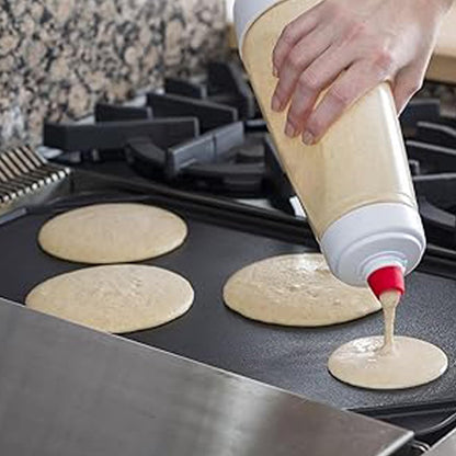 Pancake Batter Dispenser,Pancake Batter Dispenser Bottle with Whisk Ball, 1000ML Batter Mixer and Dispenser for Pancakes, Crepes, Waffle,Kitchen Baking Tool, 2 Pack