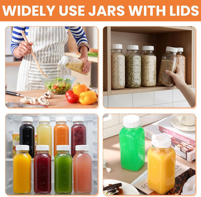 2 Pcs 10 oz Salad Dressing Shaker Glass Dispenser | Silicone Pour Spout and Tamper-proof Lid Refillable Salad Dressing Dispenser Mixer Shaker for Sauces Dressings Marinades Oils