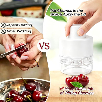Cherry Pitter - Olive And Other Fruit Tools, Cherry Pitter With a Space-Saving Lock(BLACK)