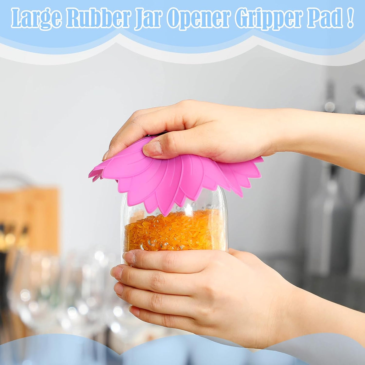 4 Pcs Large Rubber Jar Opener, 6.10 Inch Non Slip, Bright Colors