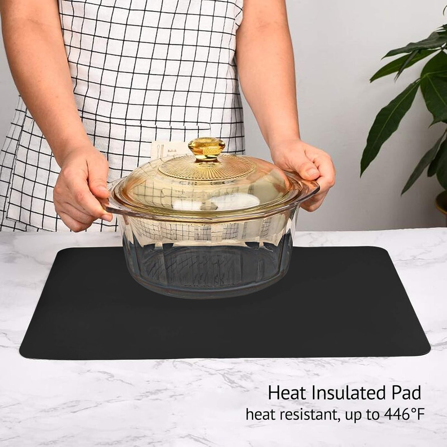 Silicone Mats for Kitchen Counter, Large Silicone Countertop Protector 25" by 17", Nonskid Heat Resistant Desk Saver Pad, Multipurpose Mat, Placemat, Black